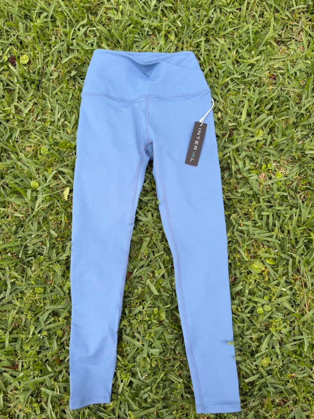 Interval Active Leggings Small Dusty Blue Cross Over  High Rise NWT